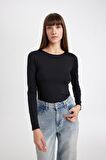 Slim Fit Basic Uzun Kollu Tişört