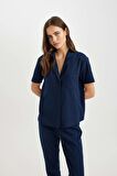 DeFacto Kısa Kollu Pijama Üstü-Fall in Love B6189AX24SPNV31