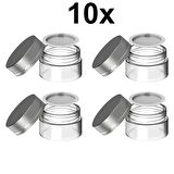 10 Adet 35 ml Boş Şeffaf Cam Seyahat Krem ve Organizer Kavanozu Kozmetik Kutu 