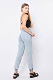 Kadın Lastikli Jogger Pantolon Açık Mavi