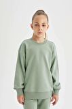 DeFacto Kız Çocuk Relax Fit Bisiklet Yaka Basic Okul Sweatshirt A2797A824AUGN1129