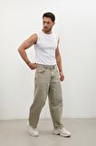 Erkek Skater Fit Jean Pantolon Kahverengi