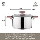 Amboss Enio 8 Parça Tencere Tava Seti Rose