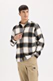 DeFacto Regular Fit Polo Yaka Kareli Flanel Uzun Kollu Gömlek D5835AX24AUBN279