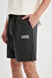DeFacto Marvel Logo Only Regular Fit Düz Paça Şort C5866AX24HSAR231