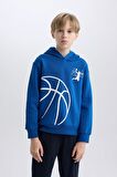 DeFacto Erkek Çocuk Kapüşonlu Spor Baskılı Kalın Sweatshirt D4346A824WNBE331