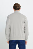 Pamuklu Standart Fit Normal Kesim Dik Yaka Cepli Esnek Sweatshirt