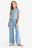 DeFacto Kız Çocuk Wide Leg Geniş Bol Paça Beli Lastikli Eşofman Altı C1180A825SMBE760