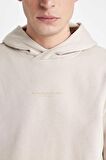 DeFacto Regular Fit Kapüşonlu Yazı Baskılı Sweatshirt C6131AX24AUBG766