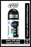 Nivea MEN Erkek Roll-on Deodorant Black&White Invisible Fresh 50ml, 72 Saat Anti-perspirant Ter Koruması