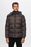 Ds Damat Regular Fit Antrasit Rüzgar Geçirmez Yoğun Elyaf Dolgulu Sıcak Tutan Çıkarılabilir Kapüşonlu Kışlık Mont 1HF07ORT09020 1HF07ORT09020