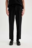 DeFacto Twill Yazlık Kumaş Pantolon Tailored Regular Fit Normal Kesim Keten Karışımlı Düz Paça B6670AX24SPBK27