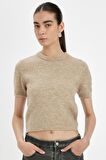 DeFacto Regular Fit Bisiklet Yaka Premium Basic Düz Kısa Kollu Triko Kazak C9049AX24WNBG474