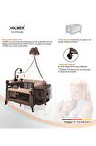Holmer Coolstyle (Deluxe Kumaş) Premium Cibinlikli Dönenceli Anne Yanı/Oyun Parkı/Park Yatak 70x110cm Bej