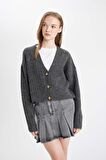 DeFacto Regular Fit V Yaka Triko Hırka R1389AZ24WNAR227
