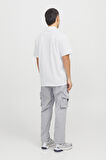 Jack & Jones Erkek Jcofusıon Regular Fit Fermuarlı Polo Yaka Kısa Kollu T-Shirt 12273127 Beyaz