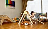 Pikler Üçgeni ve Rampa Seti | Montessori Ahşap Tırmanma Oyuncağı | Tırmanma Üçgeni ve Rampa Seti