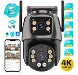 4K 8MP HD Wifi PTZ Kamera 4MP Çift Lens Çift Ekran AI Otomatik İzleme IP Kamera Hava Su Geçirmez