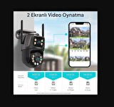 4K 8MP HD Wifi PTZ Kamera 4MP Çift Lens Çift Ekran AI Otomatik İzleme IP Kamera Hava Su Geçirmez