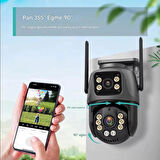 4K 8MP HD Wifi PTZ Kamera 4MP Çift Lens Çift Ekran AI Otomatik İzleme IP Kamera Hava Su Geçirmez