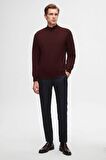 Ds Damat Regular Fit Bordo Düz Örgü Kazak 3HF062436275M