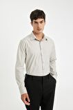 DeFacto Modern Fit Modern Kesim Poplin Düz Pamuk Karışımlı Uzun Kollu Gömlek D3375AX24AUGR297