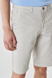 Erkek Taş Slim Fit Dar Kesim Armürlü %100 Pamuk Casual Chino Şort