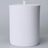 Linen Çöp Kovası Beyaz