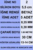 Eagenset Silikon Balıklı Çapari 5.5 Cm (2 Adet) Silikon At Çek Takımı Beyaz Fosforlu Glow Gözler ve Fosforlu Glow Boncuklu