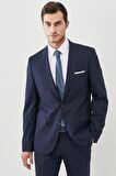 Erkek Lacivert Regular Fit Normal Kesim Mono Yaka Su Ve Leke Tutmayan Nano Takım Elbise