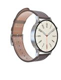 Fro LW38 Silver Kasa 38 mm Kahverengi Kordon Akıllı Saat