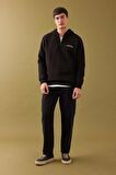 DeFacto Kanvas Pantolon Straight Fit Normal Kalıp Normal Bel Boru Paça Basic Düz Cepli B2156AX24SPBK81