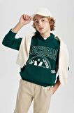 DeFacto Erkek Çocuk Oversize Fit Baskılı Kapüşonlu Sweatshirt B6137A824SPGN1116
