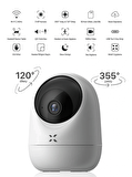 Akıllı İç Mekan Wi-Fi Kamera 3MP, 1080p Full HD, Wi-Fi, Hareket Algılama, Gece Görüşü, Çift Yönlü Ses X7207