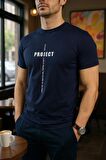 Erkek  Slim Fit Dijital Baskılı Pamuklu T-Shirt