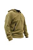 Genius Store Erkek Polar Outdoor Kapşonlu Kombat Tactical Cepli Polar
