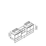 Camaro 225 Cm Beyaz Lavabolu Alt Modül