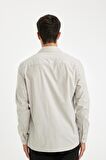 DeFacto Modern Fit Modern Kesim Poplin Düz Pamuk Karışımlı Uzun Kollu Gömlek D3375AX24AUGR297