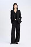 DeFacto Oversize Geniş Kalıp Düğmeli Basic Düz Blazer Ceket B0490AX25SPBK81
