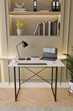 60x90 Çalışma Masası Metal Ayaklı Ders Çalışma Ofis Masası Beyaz