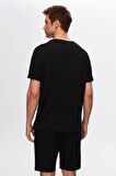 Ds Damat Oversize Siyah Bisiklet Yaka %100 Pamuk T-Shirt 6HC14ORT02006