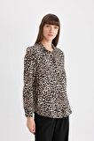 DeFacto Regular Fit Leopar Desenli Uzun Kollu Gömlek I8266AZ24AUBG320