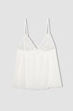 DeFacto Bridal Dantel Beyaz Askılı Pijama Üstü-Fall in Love B0208AX24SPWT46
