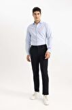 DeFacto Slim Fit Dar Kesim Polo Yaka Petek Dokulu Uzun Kollu Gömlek B6476AX24SPBE523