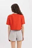 DeFacto Boxy Fit Bisiklet Yaka Penye Basic Düz Kısa Kollu Tişört C7459AX24SMRD56