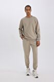 DeFactoFit Standart Fit Bisiklet Yaka Baskılı Pike Sporcu Sweatshirt C9185AX24AUGR317