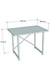 60x90 Çalışma Masası Metal Ayaklı Ders Çalışma Ofis Masası Beyaz