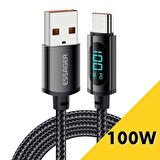 Valkyrie Essager Type-C to USB  Data Hızlı Şarj Kablosu Dijital Ekran ES-X28U 7A 100W 480Mbps %100 Orjinal 2 METRE