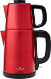 Karaca Tea Break Rouge Red Çelik Su Isıtıcı & Çay Makinesi