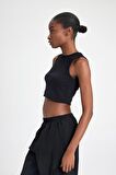 DeFactoFit Slim Fit Dar Kesim Bisiklet Yaka Ribana Basic Düz Sporcu Atlet Z6573AZ24SPBK81